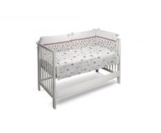 Petit Lazzari Petit Colette - Set de colcha - edredón y protector para cuna de 60 x 120 cm, diseño Hadas y princesas, color rosa