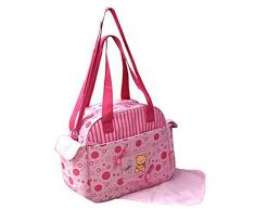 GMMH - Conjunto de bolsa para bebé de viaje (2 piezas, cambiador, bolsa para pañales), color rosa