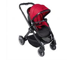 Chicco Fully Single Silla de paseo 2 en 1 transformable, silla y capazo, color rojo