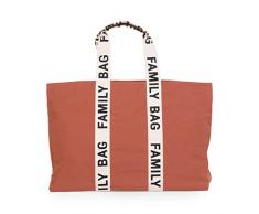 CHILDHOME, Family Bag, bolso cambiador, bolso de viaje/fin de semana, gran capacidad, bolsa amovible incluida, Colección Signature Terracotta