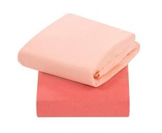 Clevamama Sábanas bajeras Elásticas para colchón de Cunas 60x120 cm (2 Pk), algodón - Coral