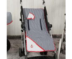 Babyline Marinero - Colchoneta ligera para silla de paseo, color marino y rojo