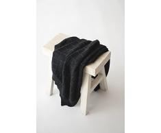 KAISER 6521725 WOOL - Manta de bebé de punto 100% lana merino, manta de bebé transpirable, recién nacido para el verano, recién nacido, manta para cochecito, manta de bebé, color. Negro