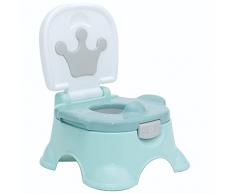 Olmitos Orinal Corona 3 En 1 Light Blue - 3 Funciones: Orinal, Reductor Wc Y Taburete - Con Superficie Antideslizante Y Vaso Extraible Para Mejor Limpieza, Azul