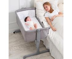 Minicuna Colecho Ibaby 2019 - Regulable 6 alturas. Reclinable - Colchón incluido. Color Gris