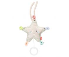 Fehn 054019 - Caja de música pequeña con diseño de estrella de mar, caja de música de peluche con bordado y melodía Weißt du wieviel Sternlein stehen, para bebés a partir de 0 meses, tamaño: 18 cm