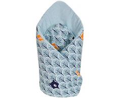 Cojín de inserción 100% algodón, 75 x 75 cm, manta de doble cara, suave, multifuncional y antialérgico, para bebés, medio, pareja (oso en el bosque con puntos de menta