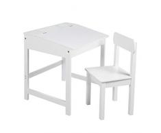 Roba - Atril Escolar con Silla, Mesa de Escritorio Infantil, Juego de Silla, Soporte con Tablero Plegable con amortiguadores para niños y niñas, con Ranuras fresadas para Colocar lápices