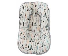 Funda colchoneta universal para grupo 0 o maxi-cosi. Modelo tipis y plumas. Rejilla 3d
