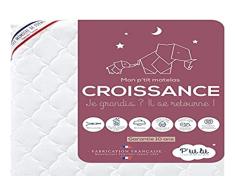 Ptit Lit - Colchón de cuna Crecimiento - 60x120 cm - Evolutivo: 1 cara memoria de forma (-9 meses) / 1 cara espuma 23kg / m3 (+9 meses) - Funda extraíble - Oeko Tex