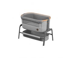 Maxi-Cosi Iora Cuna colecho, cuna bebé reclinable para para evitar la regurgitación, altura ajustable, colchón cuna incluido, cesta grande, color Essential Grey