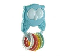 Chicco Sonajero Búho ECO+ Mordedor para Bebés y Niños, 6 Anillos Coloridos, Sonajero Fabricado en Italia con Plástico Reciclado y Bioplástico de Origen Vegetal, Juguetes para Bebés 3-18 Meses