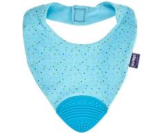 Chicco Gummy bib - Mordedor y babero 2 en 1, 2 m+, azul