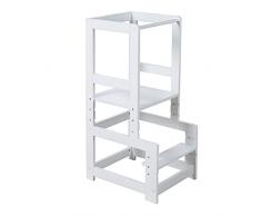 roba Montessori 440111WE - Taburete de seguridad para niños, ideal como ayudante de cocina, soporta hasta 60 kg, color blanco