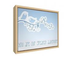 Feel Good Art - lienzo con impresión ecológica, enmarcado, para habitación infantil, con marco de madera maciza Color natural azul azul suave Talla:34 x 24 cm