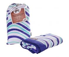 xkko bmb10 0004 a de 2 capas muselina bambú Manta infantil, Bamboo muselina Blanket, incluye bolsa protectora Chen bambú muselina Manta de Bebé, color azul