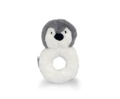 Jollein 039-001-65369 - Sonajero de peluche (13 x 8 cm), diseño de pingüino, color gris