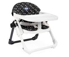 Chicco Chairy - Elevador asiento de silla regulable 4 posiciones, ligero y transportable, 6-36 meses, color azul marino estampado perros (Sweetdog)