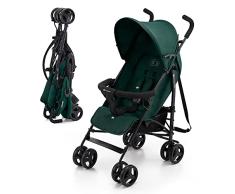 Kinderkraft TIK Silla de Paseo bebé, Carrito, Carro bebé, Carrito bebé, Posición reclinada, Plegable, Posición Tumbada, Ligero - 6,5kg, Material Impermeable, Verde