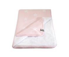 Sólo 821 094 bebé manta de punto estrella del bebé manta con forro de piel, 90 x 75 cm, de color rosa/blanco