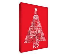 El pequeño ayudante TT1216-09G Feel Good Arte decoración de la pared de lona en estilo moderno tipográfica de Navidad, 12 x 16 pulgadas, de color rojo