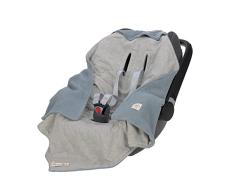 LÄSSIG Manta de punto para el asiento del coche Funda para el asiento del coche del bebé 100% algodón orgánico GOTS light blue