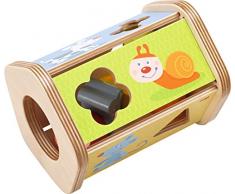 Haba 302973 - DELEX-Rollen Box ranuras Snack | parte con motivos divertidos animales y forro | juguete de madera a partir de 18 meses