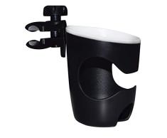 HiTS4KiDS KIKFZ800 - Soporte para bebidas para cochecito de bebé (universal, para botellas, biberones, tazas de café), color negro