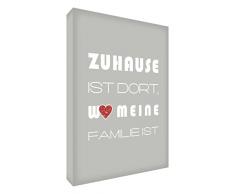 El pequeño ayudante HMEFAM128-19G Feel Good Arte colgante de pared de lona, 60 x 40 cm, gris