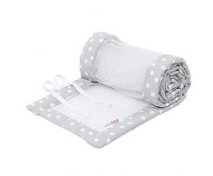 babybay Nestchen Mesh Piqué - Protector de cuna para modelo Boxspring XXL, color gris perla con lunares blancos