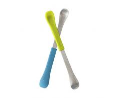 Boon Swap - Pack de 2 cucharas dobles para bebé, color verde y azul
