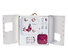 Babymoov A005507 - Vajilla de melamina Lovely lunch bird 12+, color rosa