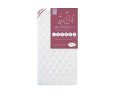 Ptit Lit - Colchón de cuna Crecimiento - 70x140 cm - Evolutivo: 1 cara memoria de forma (-9 meses) / 1 cara espuma 23 kg/m3 (+9 meses) - Funda extraíble - Oeko Tex