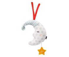 Fehn 053050 - Caja de música con diseño de luna, caja de música de peluche con bordado que brilla en la oscuridad, melodía Canción de cuna de Brahms, para bebés a partir de 0 meses, tamaño: 19 cm