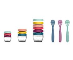 Babymoov Babybols A004310 - Set envases de conservación y cucharas (3 x 120 ml + 3 x 180 ml + 6 x 250 ml + 3 cucharas)