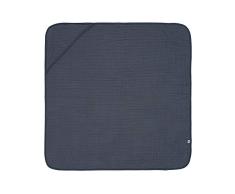 LÄSSIG 1312020401 - Toalla con capucha para bebé (muselina, 180 g), color azul marino