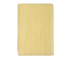 Junior Joy 6089LE - Manta para cochecito de bebé, 100% algodón, 70 x 100 cm, color amarillo