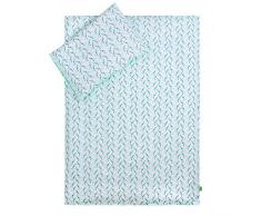 Lulando - Juego de cama infantil 2 piezas (almohada y funda nórdica) Birds/Dots Mint