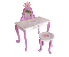 Kiddi Style Tocador Infantil y Taburete Diseño Princesas - Madera - para niños