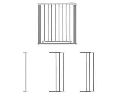 Babymoov Barrera de seguridad Safe & Lock Metal + 1 extensión de 7 cm + 2 extensiones de 18 cm - Apertura de 117,5 cm a 124,5 cm