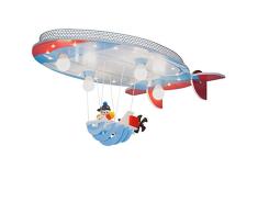 Lámpara de techo con diseño de buque de aire conJOE, color azul, rojo y blanco, incluye 20 LED de color blanco cálido 136133.