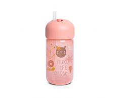 Suavinex, Vaso Entrenamiento, Vaso Aprendizaje Bebé Con Pajita Flexible, Con Sistema Antiderrame, Para Bebés +18 Meses, Apto Para Lavavajillas, 340 ml, Color Rosa