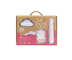 Interbaby Set Regalo bebé Manta con Cojín Caramelo Rosa con Lamparita