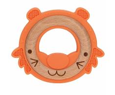 Nuby - Mordedor de madera y silicona en forma de animales - tigre - 3m+