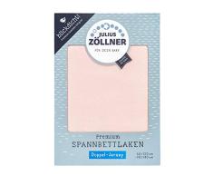 Julius Zöllner 8356157763 bajera ajustable Toalla de Premium, opaca, doble jersey, adecuado para cunas 60 x 120 y 70 x 140 cm, Pearl, Color Rosa