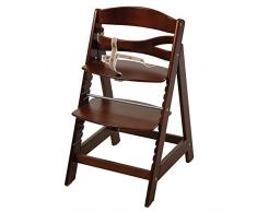 trona roba Sit Up III, utilizable como trona autoajustable para bebé y como silla juvenil, en madera maciza, acabado bicolor en madera natural y blanco.