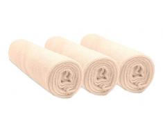 Easy Dort Pack de 3 fundas para colchón cambiador de algodón, 50 x 70/80 cm, color crudo