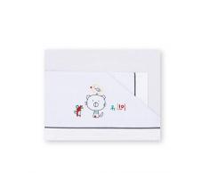 Pirulos 00113420 - Sábanas, diseño happy, 50 x 80 cm, color blanco y gris