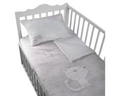 ToTs by Smartrike 280-209 Classic - Juego de Cama (Funda nórdica de 100 x 135 cm y 1 Funda de Almohada de 60 x 40 cm), Color Gris
