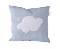 Funny Baby 623052 - Cojín decorativo para cuna 35 x 35 cm, diseño motas y nube, color azul